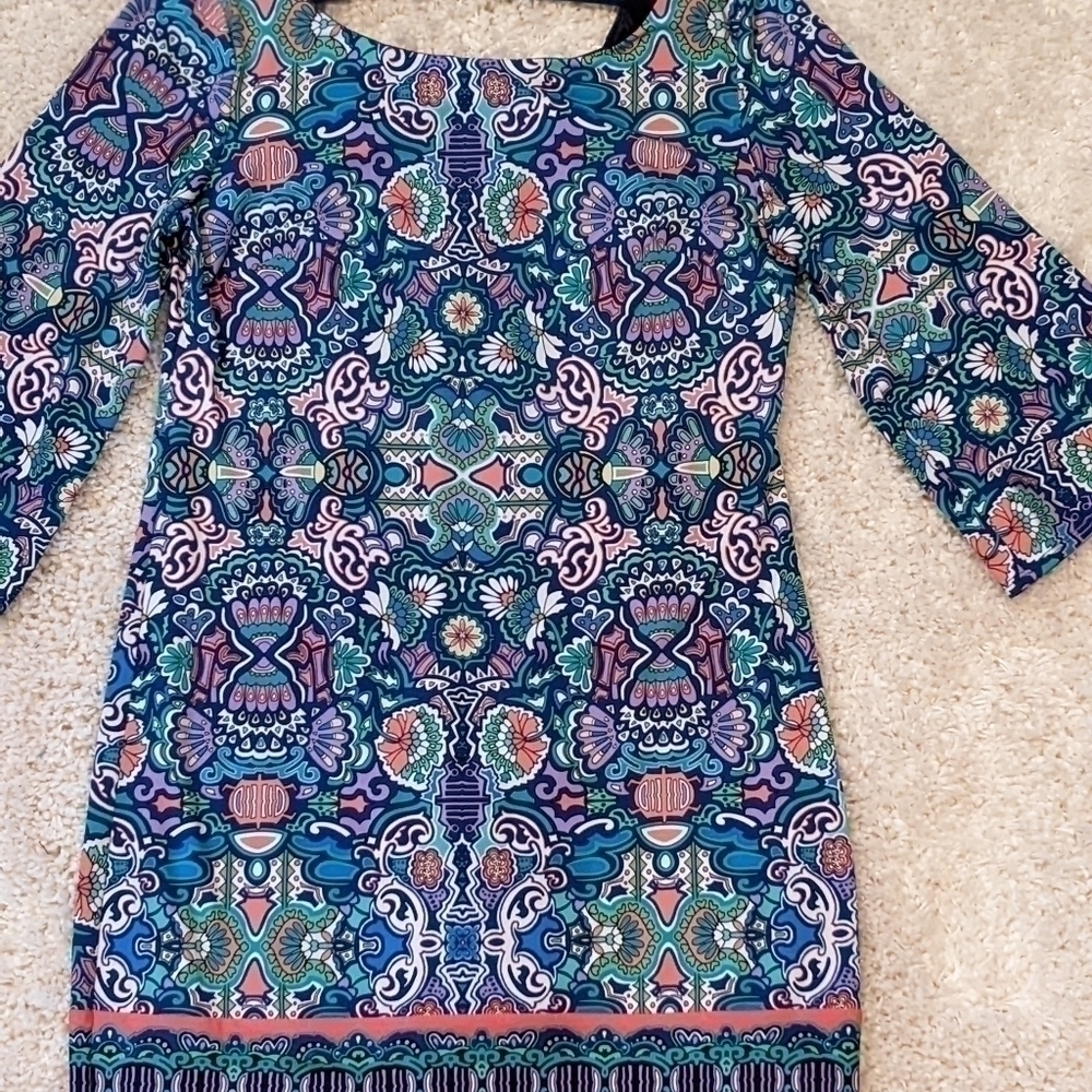 laundry By Shelli Segal Dress Batik Print Size Small